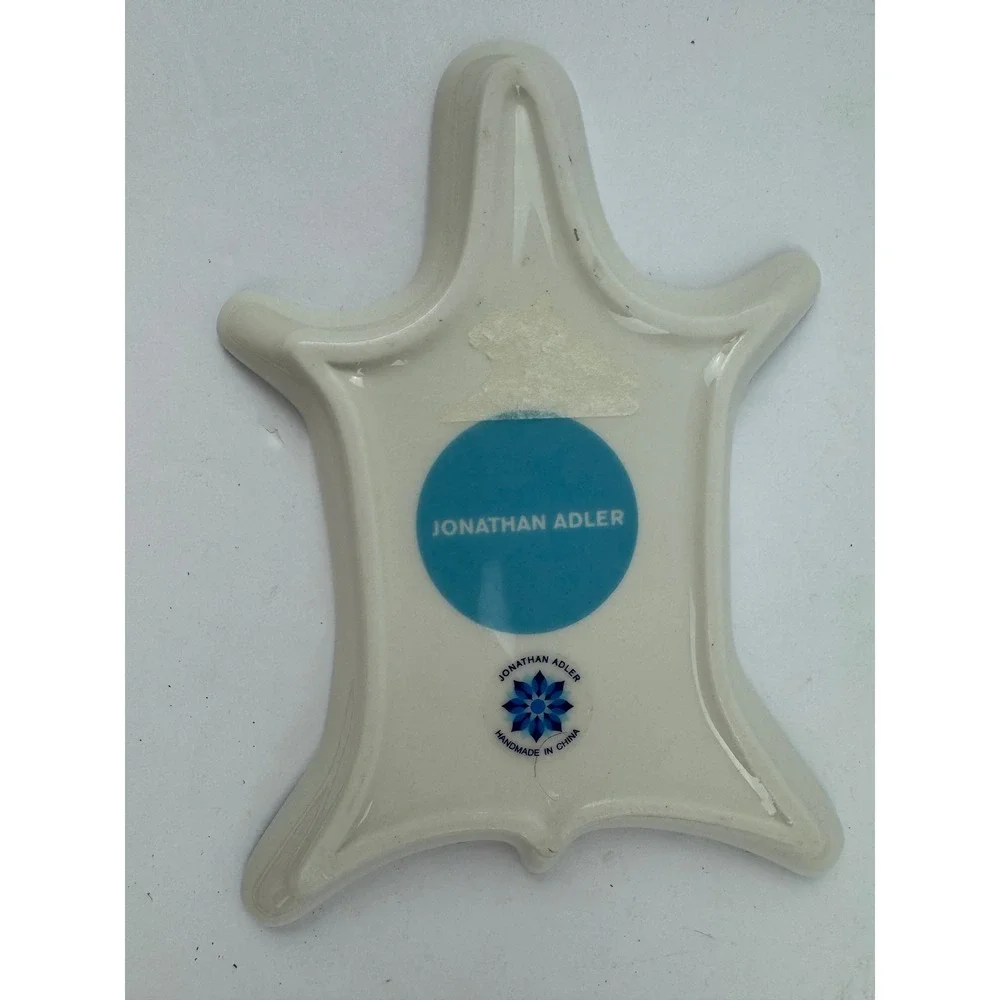 Jonathan Adler Zebra Dish Blue White Porcelain Animal Hide Trinket Tray Catchall